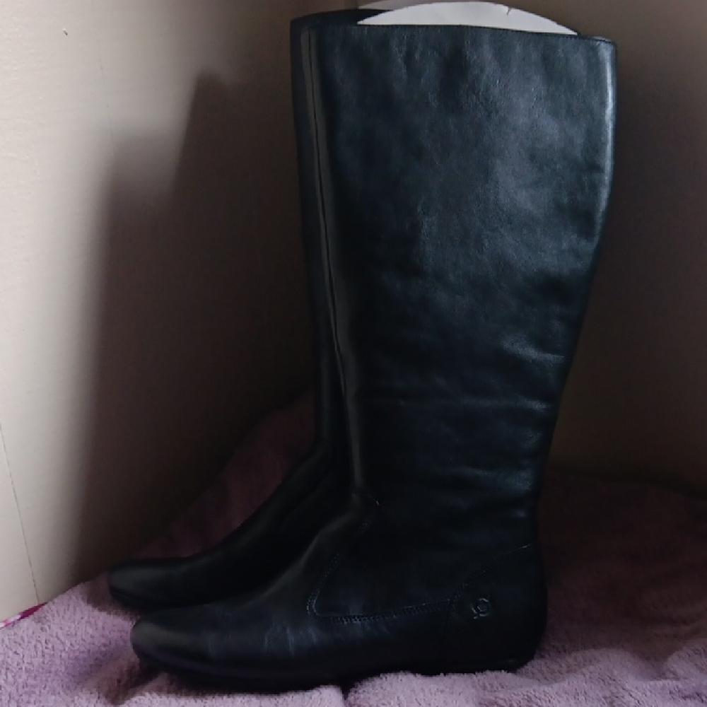 Black Leather Knee-High Boots